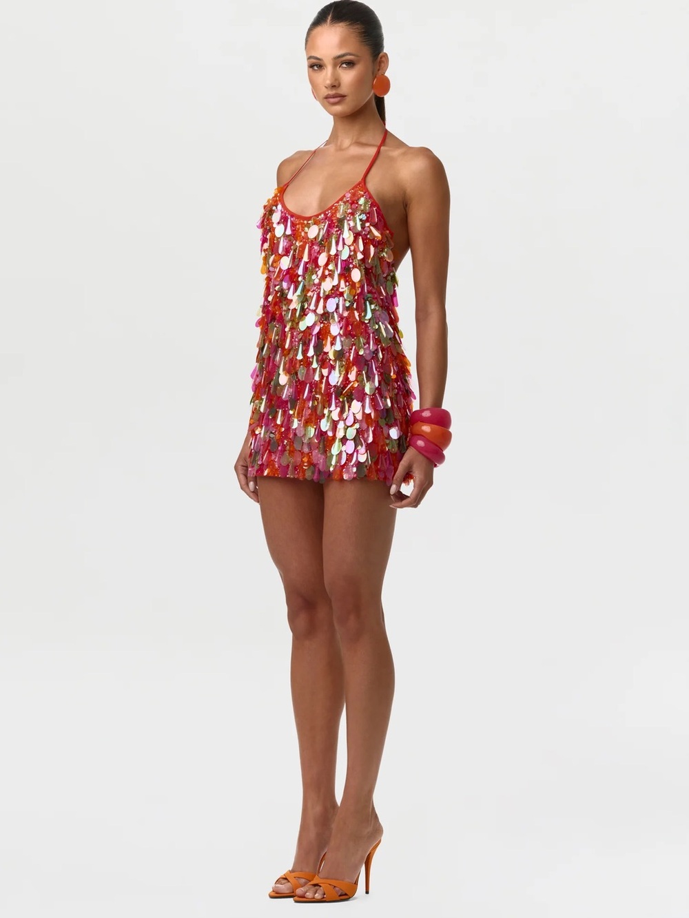Naked Wardrobe Sequin Halter Mini Dress - Picture 2 of 6